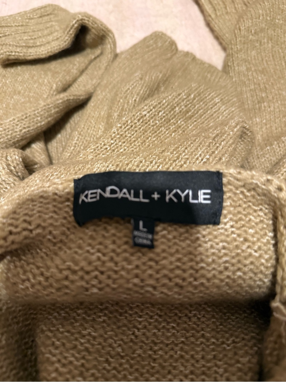Kendall & Kylie Camel/Tan Knit Turtleneck Sweater